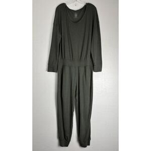 Sweaty Betty Gary Workout Jumpsuit XL Green soft knit jogger long sleeve 1905